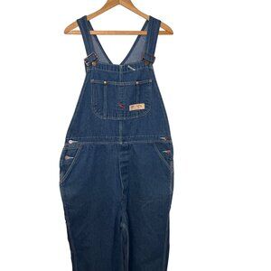 Vintage Big Mac Denim Overalls Mens 38x36 Authentic Workwear Carpenter Bibs USA